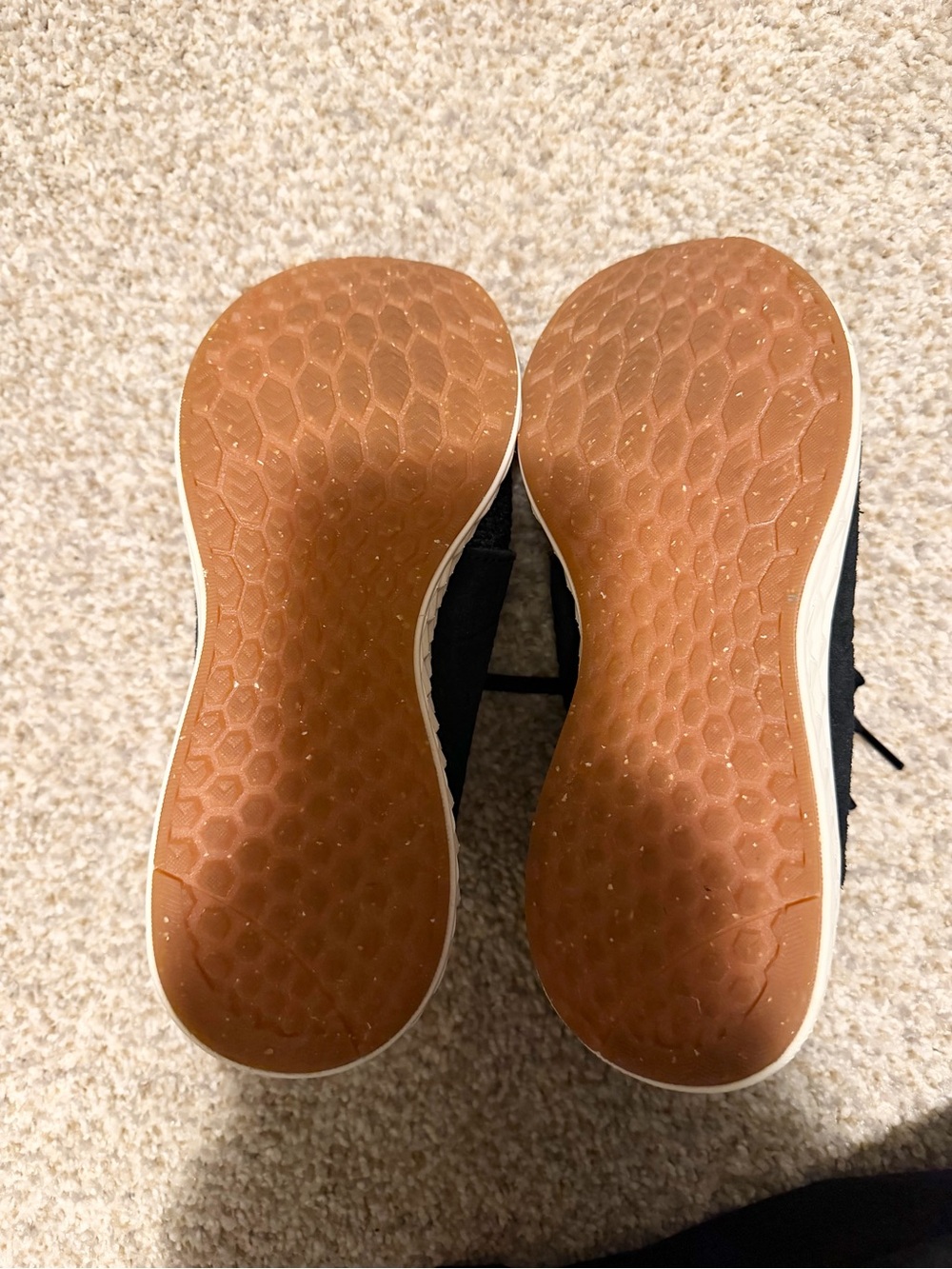 New Balance Black Knit Lace-Up Sneakers with Tan Logo Tab - Picture 3 of 5